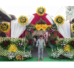 cổng lá dừa truyền thống + hiện đại 