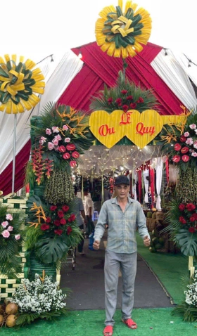 cổng lá dừa truyền thống + hiện đại 