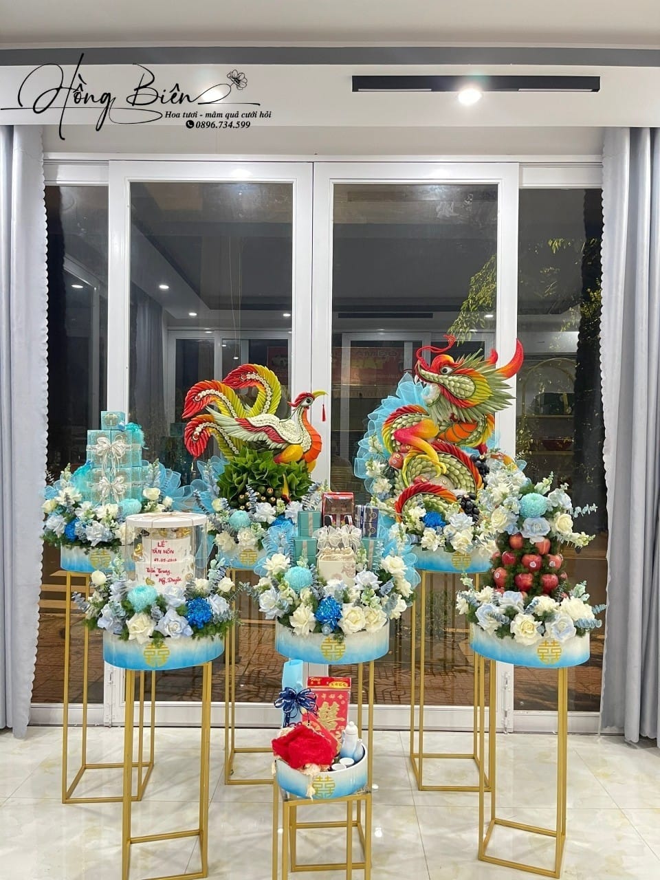 MÂM QUẢ HIÊN ĐẠI MÀU XANH DƯƠNG