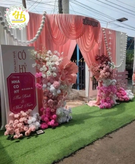 CỔNG HOA CƯỚI HOA LỤA