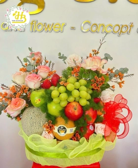 GIỎ TRÁI CÂY HOA TƯƠI