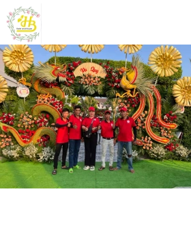 cổng cưới rồng phụng vui vẽ