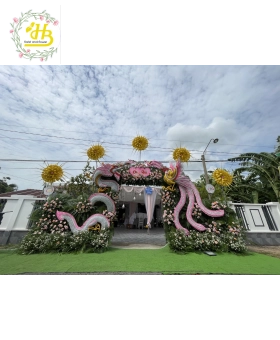 CỔNG CƯỚI RỒNG PHỤNG MÀU HỒNG NGỌT NGÀO 