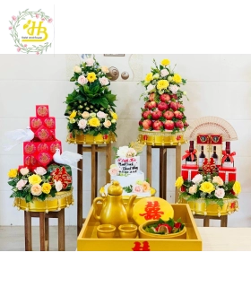mâm quả vàng lục giác