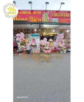 MÂM QUẢ RỒNG PHỤNG MÀU HỒNG 
